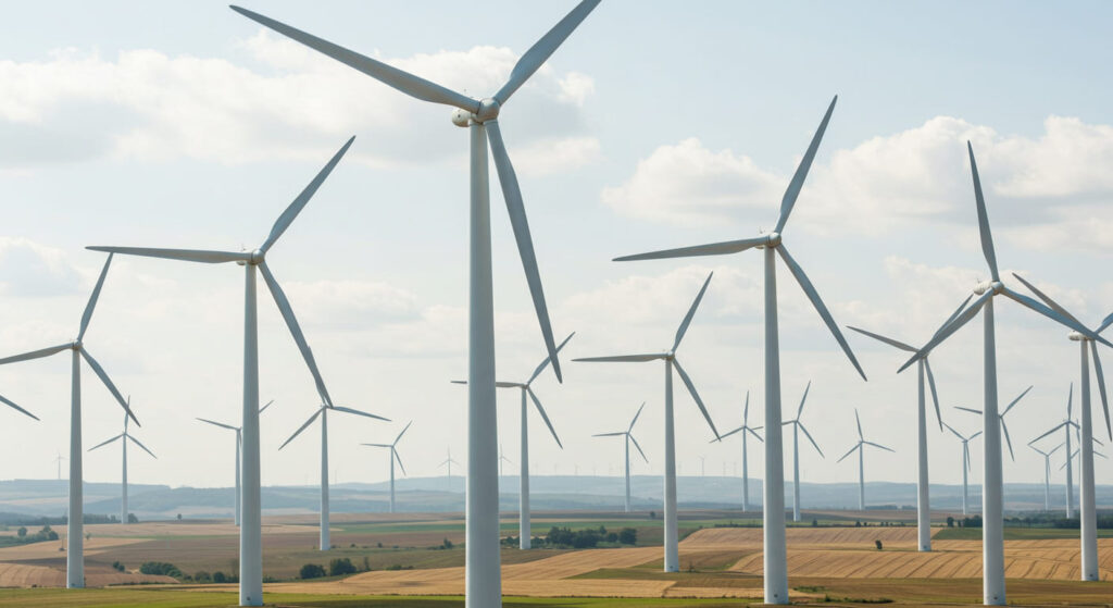 Energía eólica financiada con bonos verdes.
